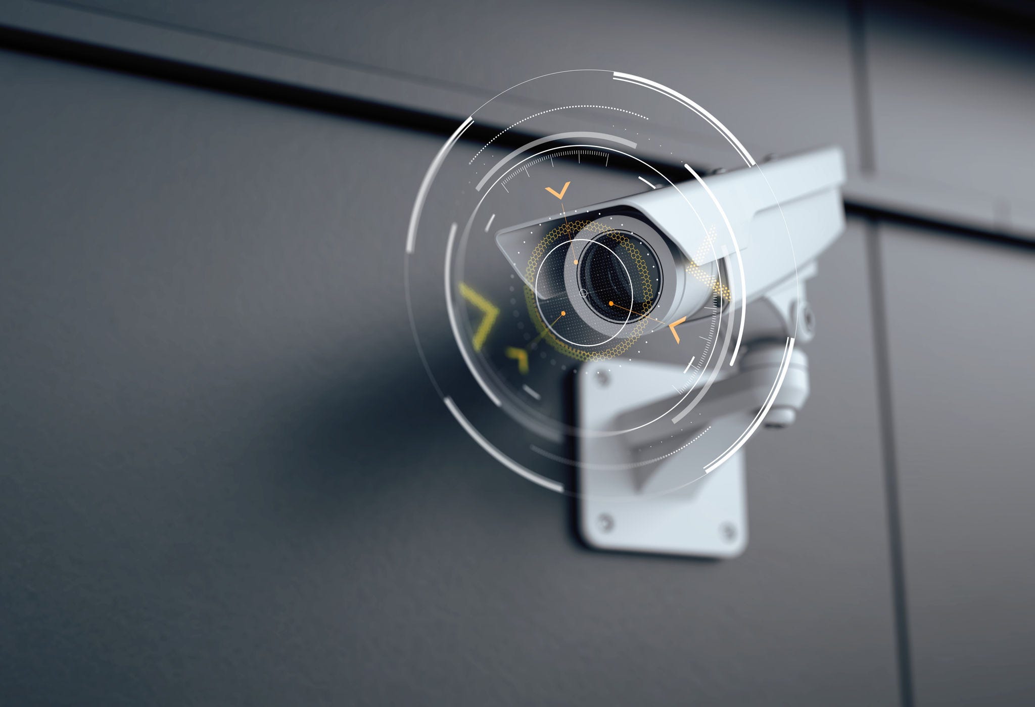 Outdoor Security camera. CCTV, secure, monitoring concept. 3d rendering