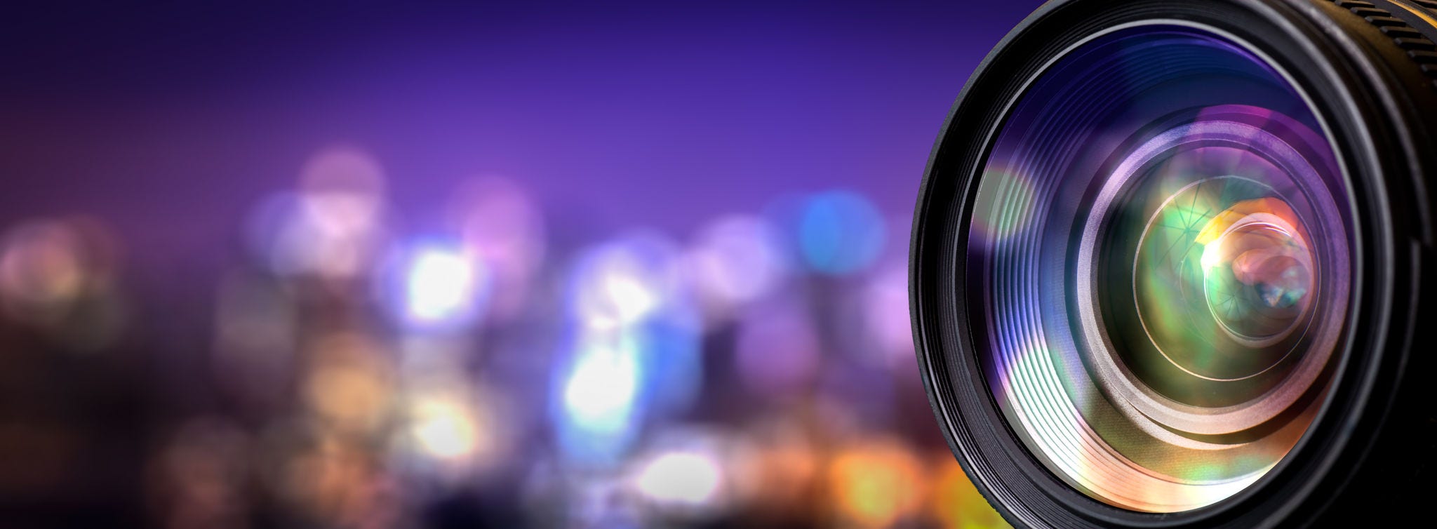 Camera lens with lense reflections.