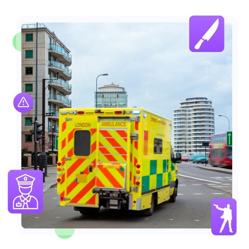 ambulance in a city