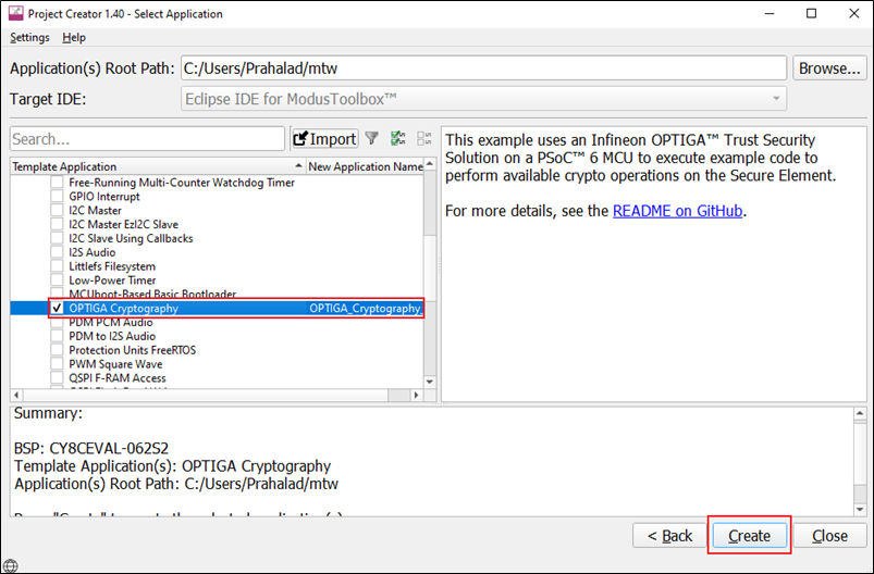 Figure 2 选择OPTIGA™ Cryptography模板应用程序.png