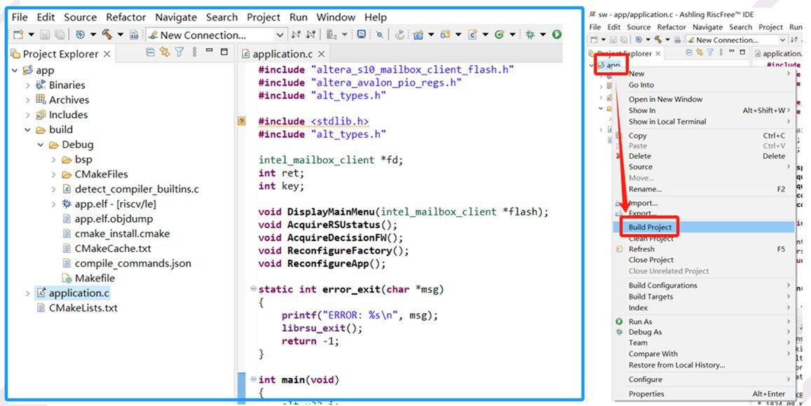 图16 工程结构及生成 elf