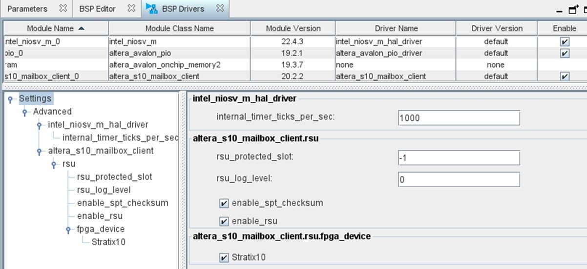 图12 BSP Drivers Tab 设置