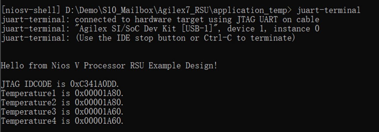 图3 读取 IDCODE 和温度效果