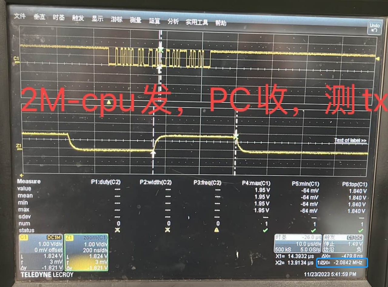 图4 示波器测试值