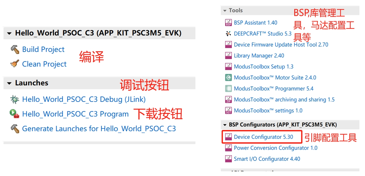 图8 编译下载按钮与配置工具