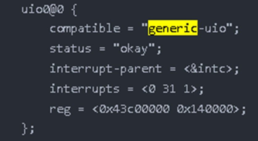 图2 将设备的 compatible 属性设置为 generic-uio