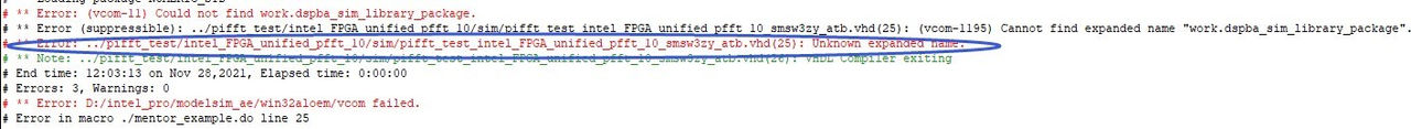 图3 Modelsim 仿真报错